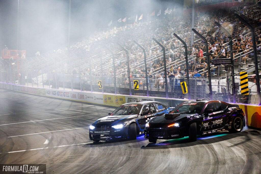 Branden Sorensen e Cole Richards nel contesto di Formula Drift Las Vegas